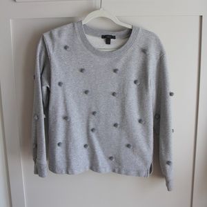 J. Crew Pom Pom Gray Sweatshirt